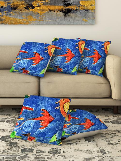 la verve digital printed canvas cushion cover set of 5 - 13420295 - Very Small Image - 1