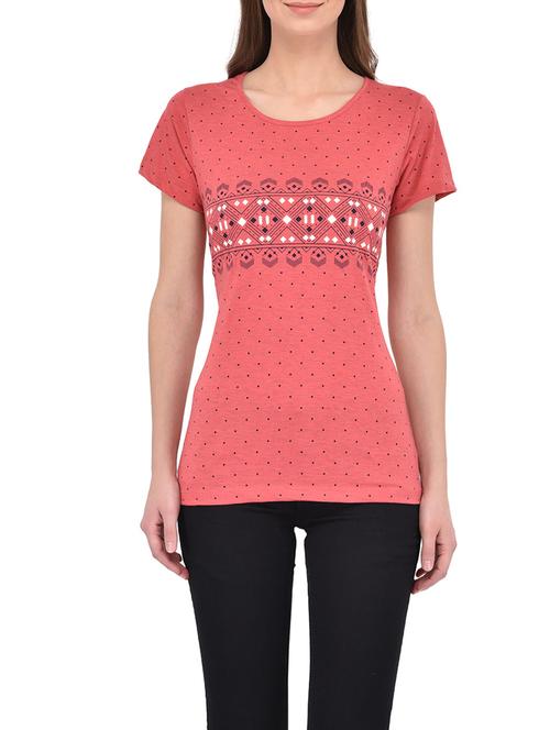 pink printed cotton regular top - 13422547 - Very Small Image - 1