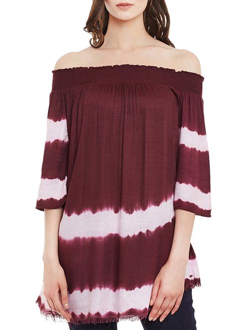 maroon cotton tunic - 13424817 - Very Small Image - 1