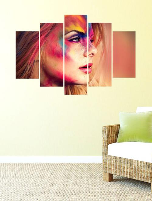 impression wall colorful girl wall sticker - 13427329 - Very Small Image - 1