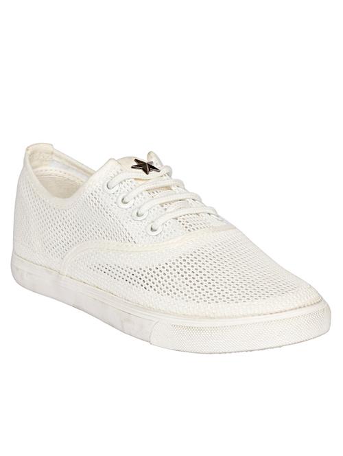 white canvas laceup sneakers - 13428224 - Very Small Image - 1