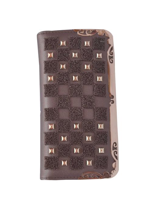 brown synthetic leather wallet - 13428992 - Very Small Image - 1