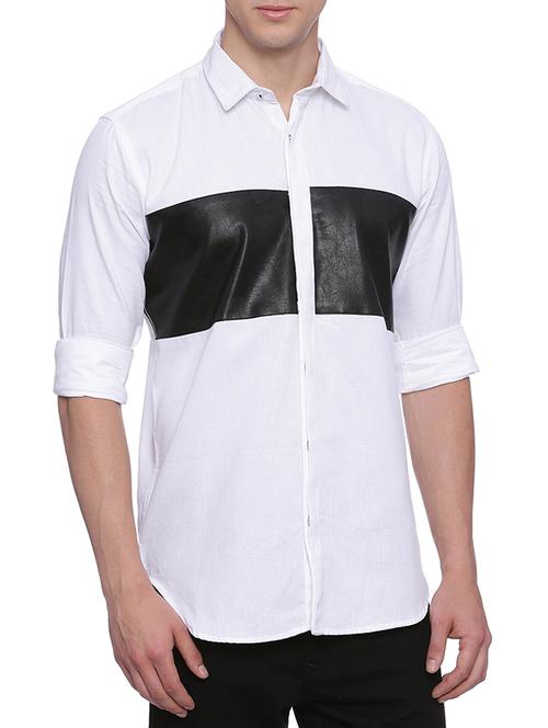 mens color block casual shirt - 13429294 - Very Small Image - 1