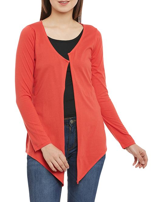 solid red viscose shrug - 13429629 - Very Small Image - 1