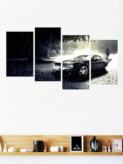 impression wall mustang 4 pieces vinyl wall stickers - 13429877 - Very Small Image - 1