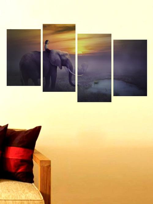 impression wall elephant 4 pieces vinyl wall stickers - 13429884 - Very Small Image - 1