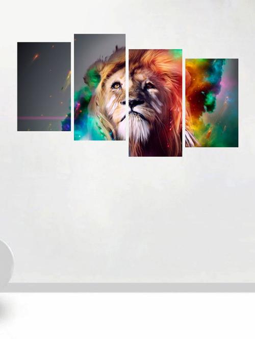 impression wall lion 4 pieces vinyl wall stickers - 13429895 - Very Small Image - 1