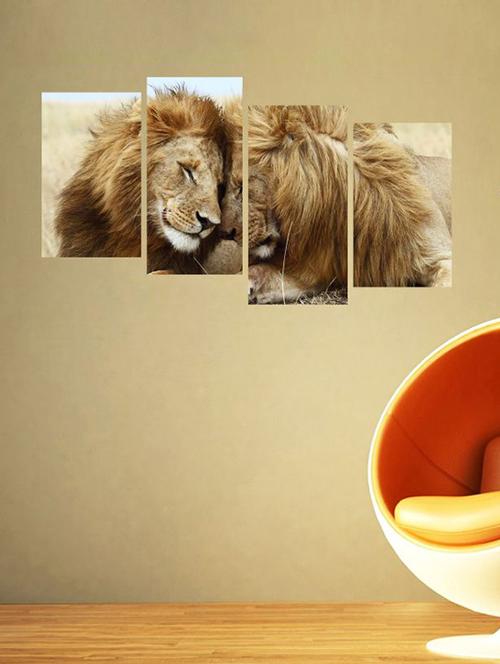 impression wall lion love 4 pieces vinyl wall stickers - 13429897 - Very Small Image - 1
