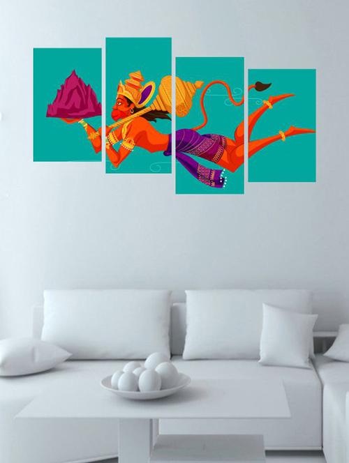 impression wall hanuman ji 4 pieces vinyl wall stickers - 13429915 - Very Small Image - 1