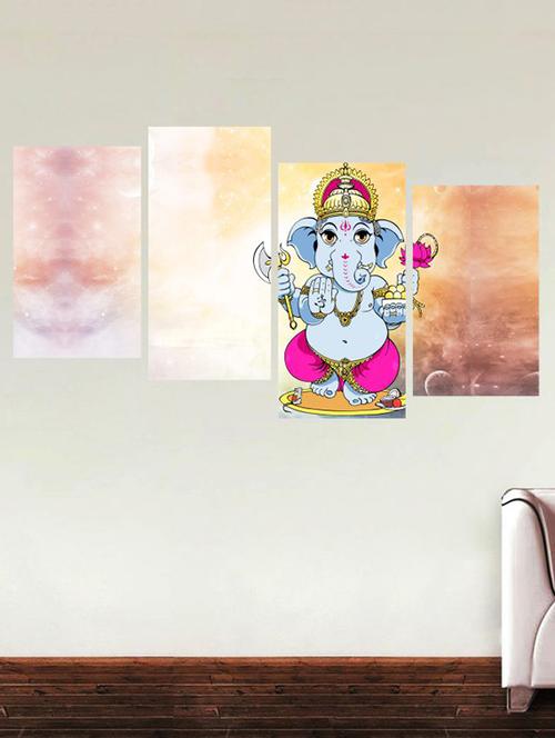 impression wall ganesha 4 pieces vinyl wall stickers - 13429918 - Very Small Image - 1