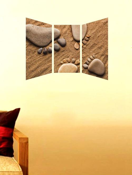 impression wall footsteps 3 pieces wall sticker - 13429970 - Very Small Image - 1