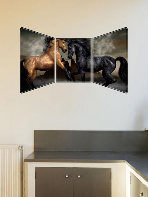 impression wall horses 3 pieces wall sticker - 13429975 - Very Small Image - 1