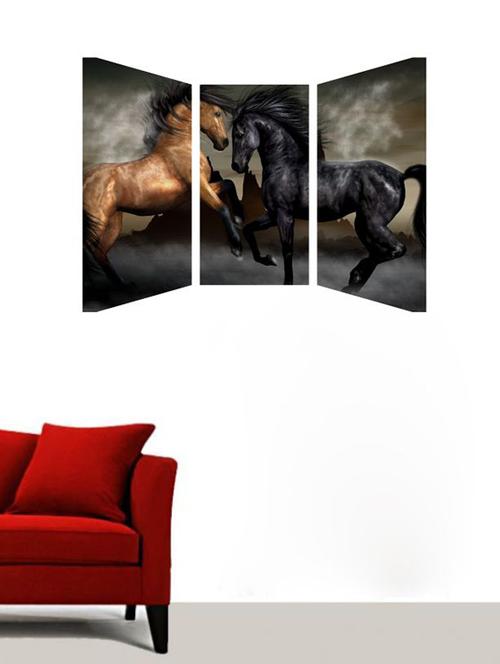 impression wall horses 3 pieces wall sticker - 13429978 - Very Small Image - 1