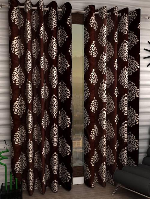 home fantasy set of 2 printed long door curtain - 13430603 - Very Small Image - 1