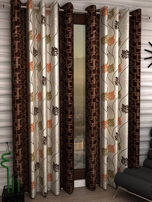 home fantasy set of 2 printed long door curtain - 13430605 - Very Small Image - 1