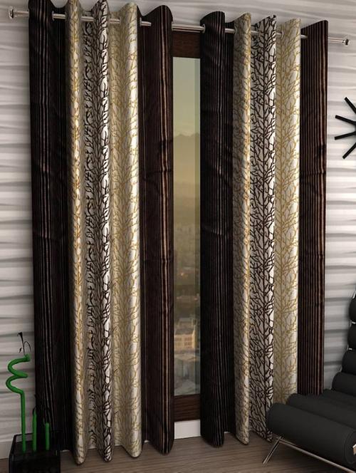 home fantasy set of 2 printed long door curtain - 13430606 - Very Small Image - 1