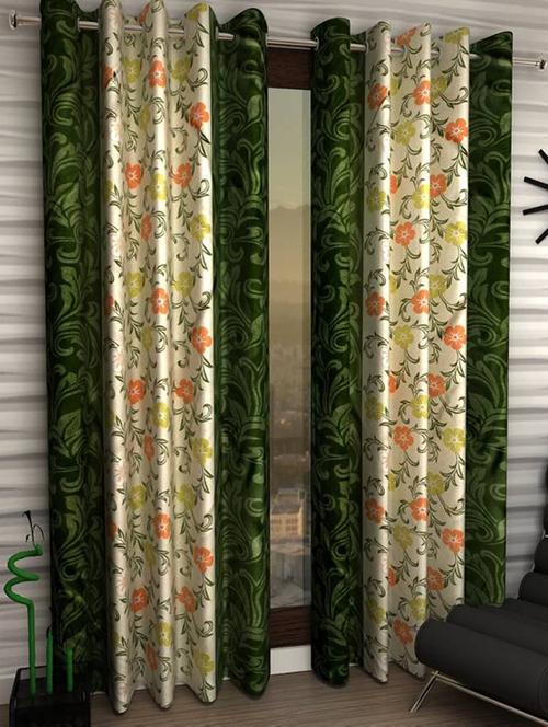 home fantasy set of 2 printed long door curtain - 13430608 - Very Small Image - 1