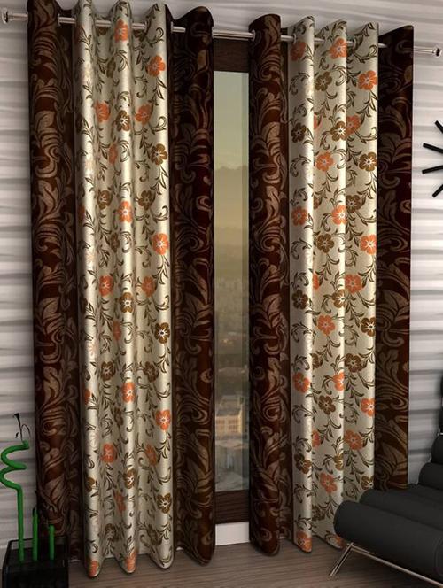 home fantasy set of 2 printed long door curtain - 13430609 - Very Small Image - 1