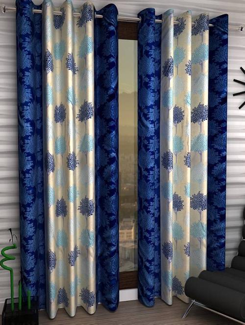 home fantasy set of 2 printed long door curtain - 13430610 - Very Small Image - 1