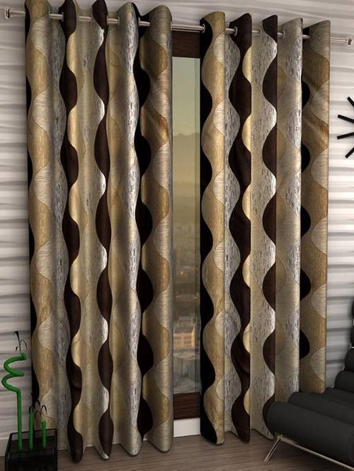 home fantasy set of 2 printed long door curtain - 13430612 - Very Small Image - 1