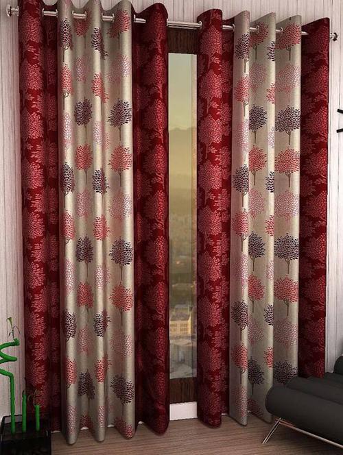 home fantasy set of 2 printed long door curtain - 13430613 - Very Small Image - 1
