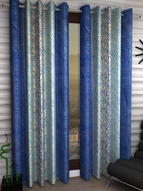 home fantasy set of 2 printed long door curtain - 13430616 - Very Small Image - 1