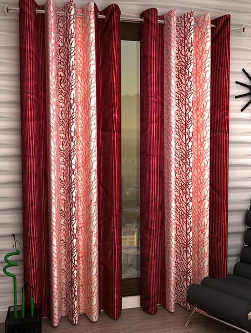 home fantasy set of 2 printed long door curtain - 13430618 - Very Small Image - 1