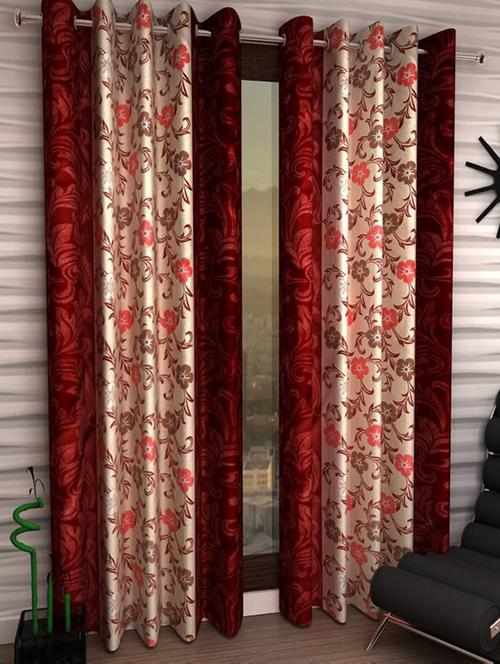 home fantasy set of 2 printed long door curtain - 13430619 - Very Small Image - 1