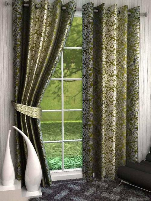 home fantasy set of 2 printed long door curtain - 13430626 - Very Small Image - 1