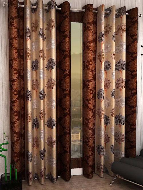 home fantasy set of 2 printed long door curtain - 13430627 - Very Small Image - 1