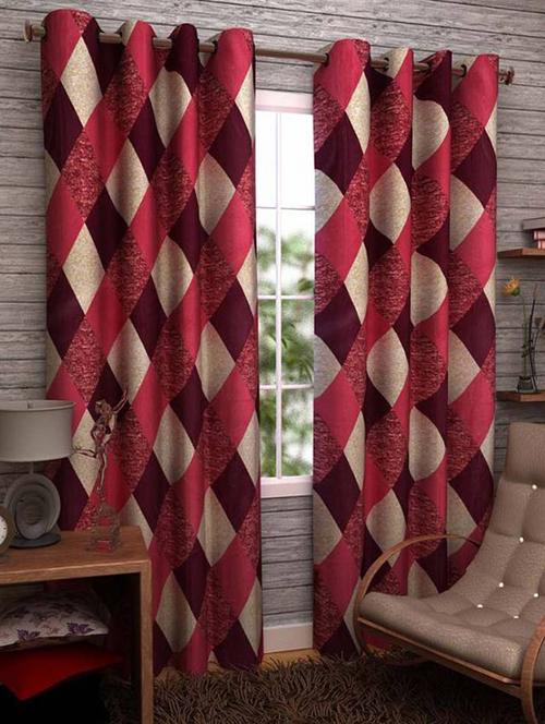 home fantasy set of 2 printed long door curtain - 13430630 - Very Small Image - 1