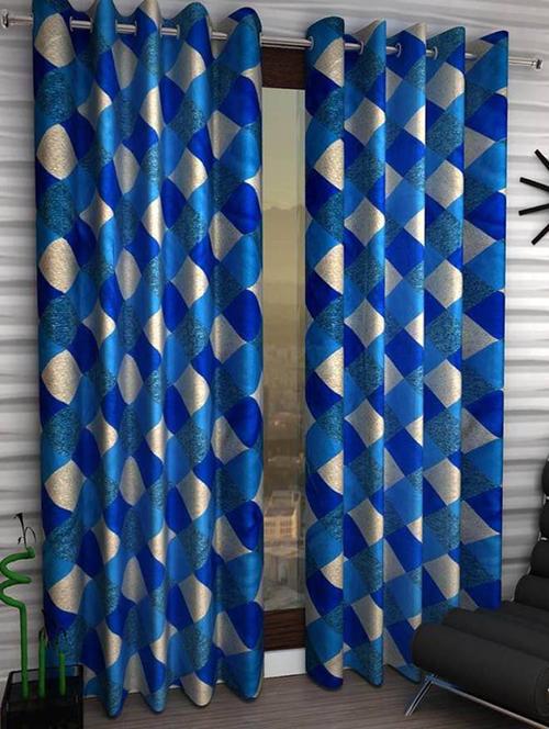 home fantasy set of 2 printed long door curtain - 13430632 - Very Small Image - 1