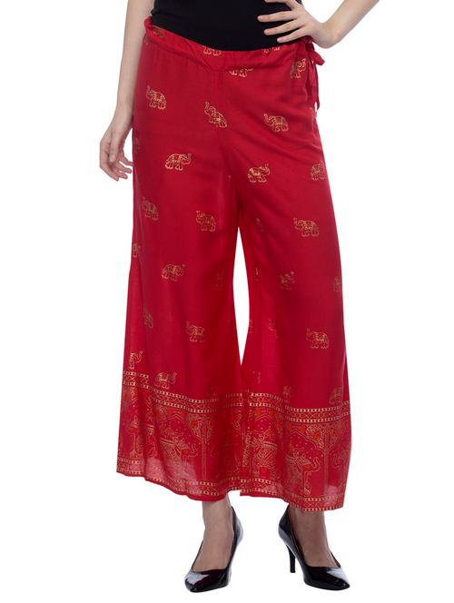 red printed viscose palazzo - 13430789 - Very Small Image - 1