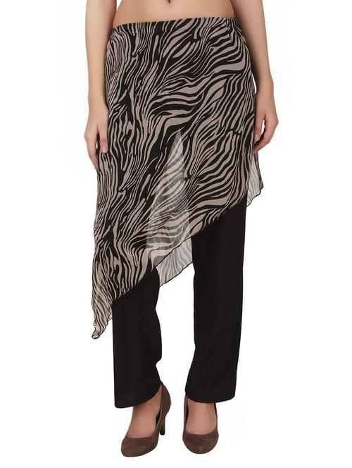 black printed georgette trouser - 13430906 - Very Small Image - 1