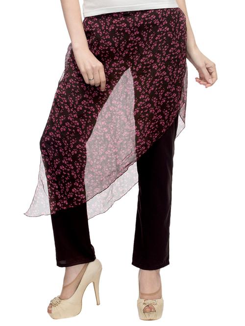 black printed georgette trouser - 13430908 - Very Small Image - 1