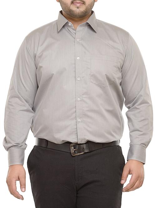 grey cotton formal shirt - 13431064 - Very Small Image - 1
