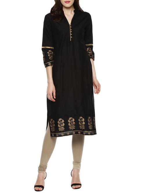 foil printed straight kurta - 13431138 - Very Small Image - 1