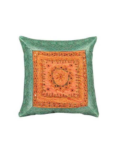 rajrang kantha work single pcs. cotton patch work cushion cover - 13435182 - Very Small Image - 1