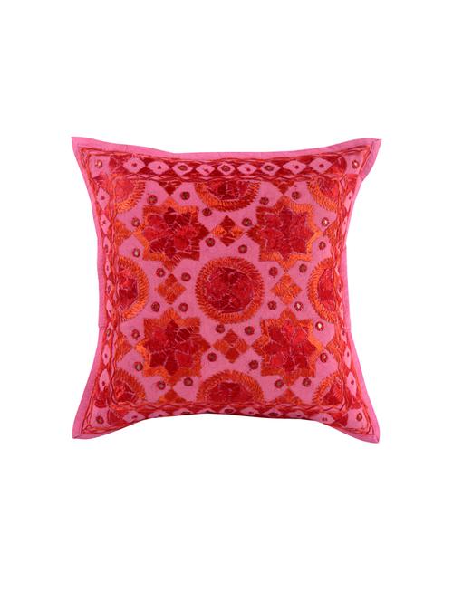 rajrang embroidered single pcs. cotton floral cushion cover - 13435195 - Very Small Image - 1