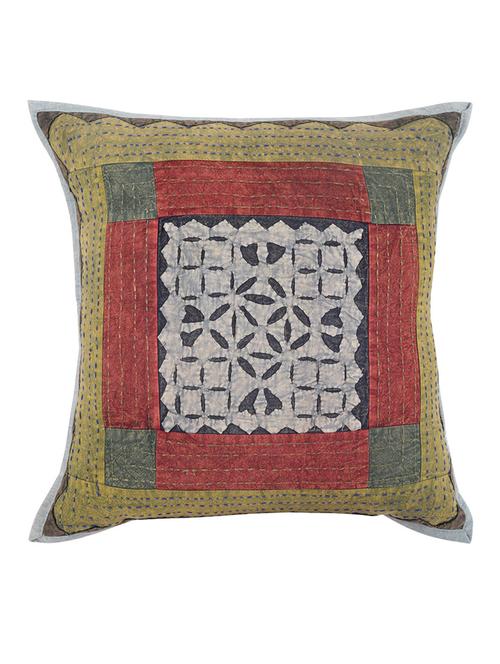 rajrang patch work single pcs. cotton cushion cover - 13435225 - Very Small Image - 1