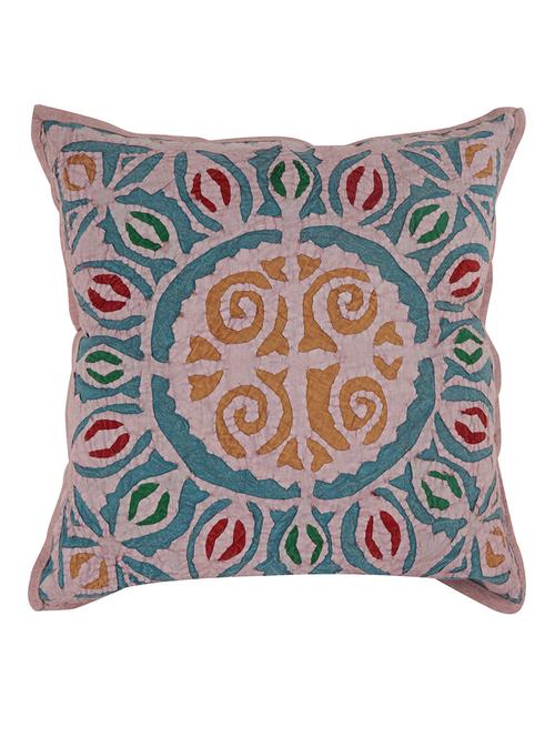 rajrang applique work single pcs. cotton geometric cushion cover - 13435236 - Very Small Image - 1