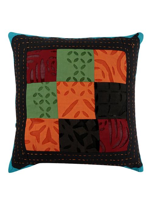 rajrang applique work single pcs. cotton organdy patch work cushion cover - 13435245 - Very Small Image - 1