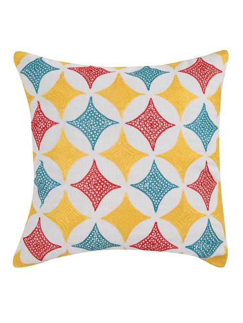rajrang towel embroidered single pcs. cotton linen geometric cushion cover - 13435273 - Very Small Image - 1