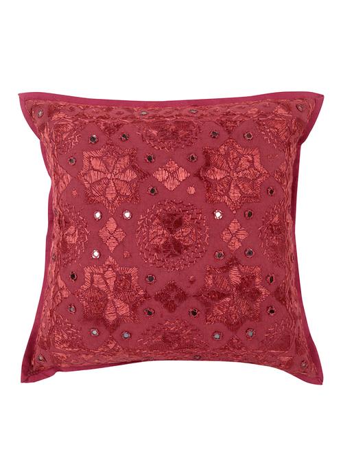 rajrang embroidered single pcs. cotton floral cushion cover - 13435277 - Very Small Image - 1