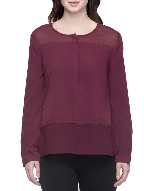 maroon layered top - 13435495 - Very Small Image - 1