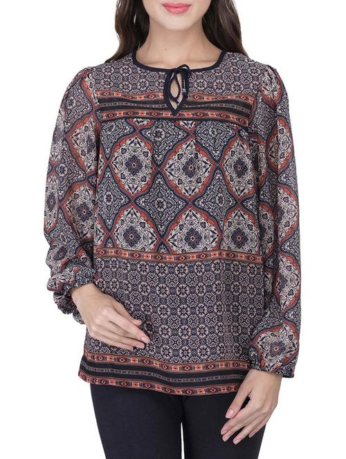 tie up neck bohemian top - 13435506 - Very Small Image - 1