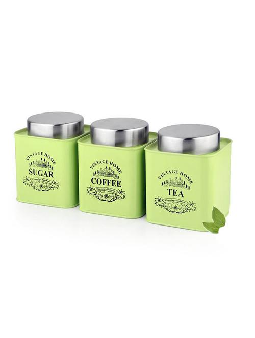 Green Square Half Deck Tea, Coffee & Sugar Canister - 13436219 - Very Small Image - 1