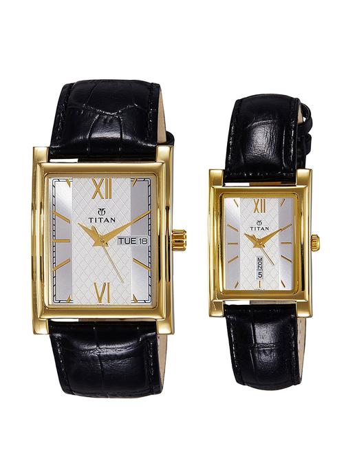 titan analog silver dial couple watch-900242562yl01 - 13437333 - Very Small Image - 1