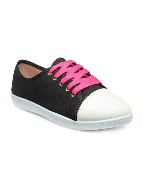 black canvas laceup sneakers - 13437857 - Very Small Image - 1