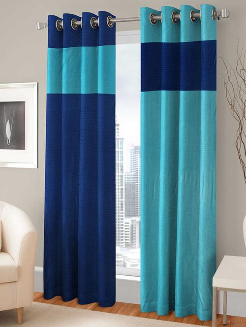 set of 2 polyester designer curtains - 13440079 - Very Small Image - 1